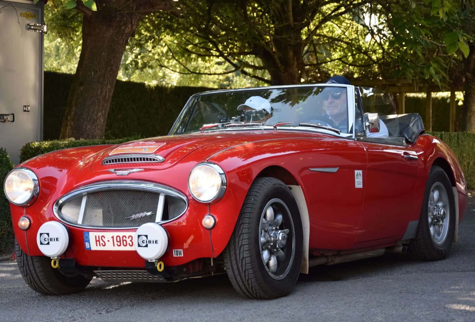 Klassieke Austin-Healey klaargemaakt voor rally