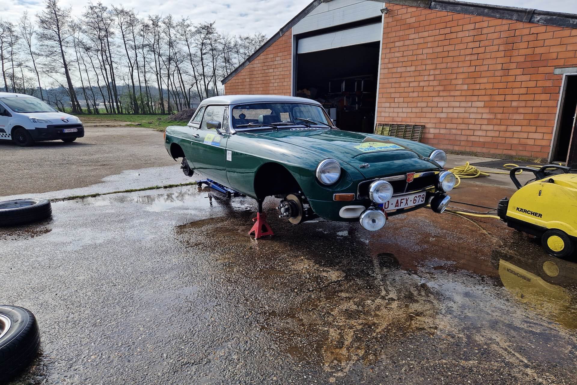 MGB zonder wielen